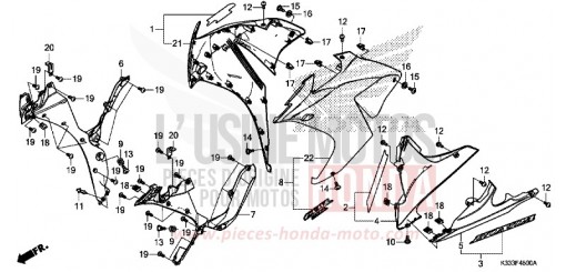 MITTLERER WINDLAUF/UNTERER WINDLAUF CBR250RF de 2015